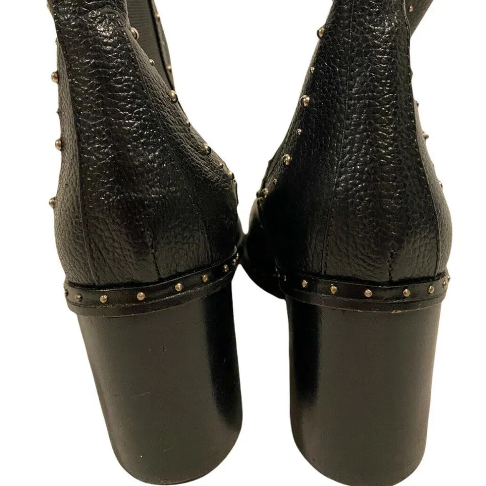 Italian leather boots NAPOLEON US 6.5-7 EU 37 Black Leather - Picture 2 of 9